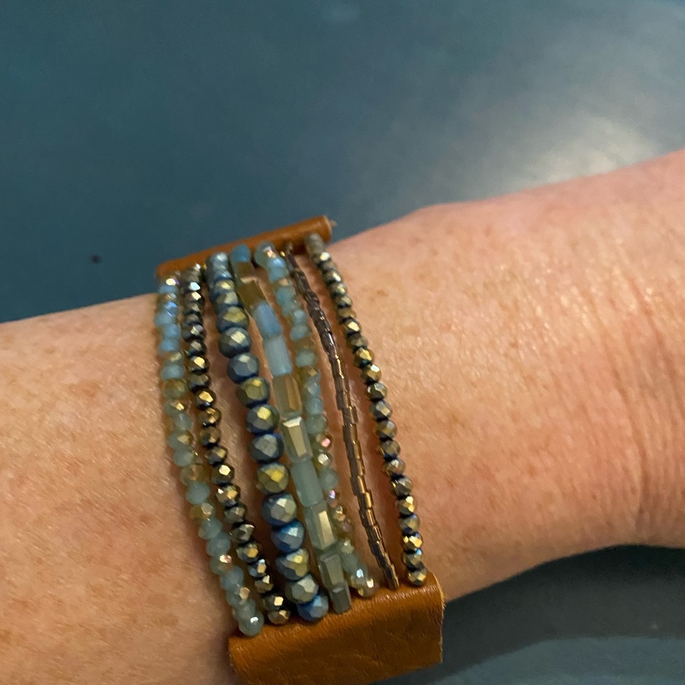 Leather/ Bead Bracelet